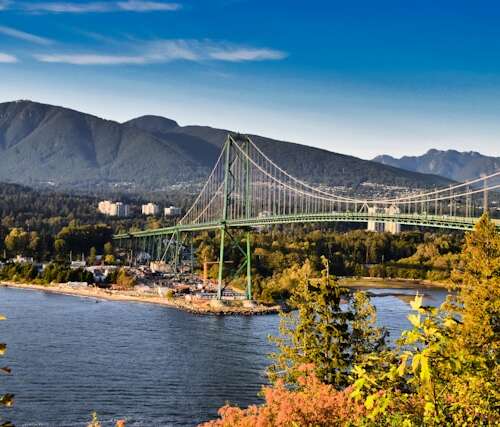 Puente colgante en una visita a Vancouver