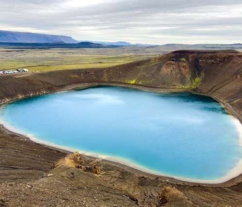 Área volcánica de Krafla cerca del cráter Víti en Islandia