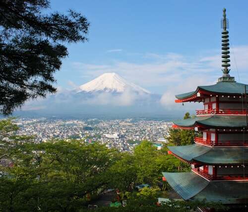 Monte Fuji en un viaje a Japón